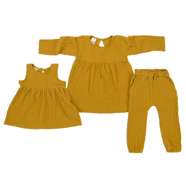 Штаны из хлопкового муслина горчичного цвета из коллекции essential 5-6y