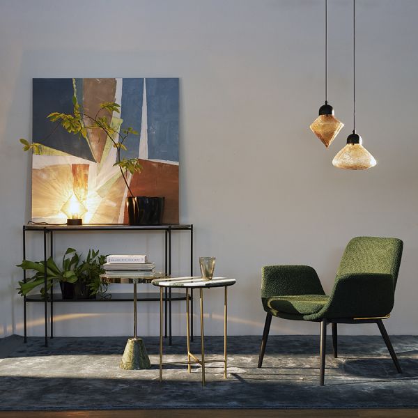 Лаунж-кресло hilde, букле, темно-зеленое Bergenson Bjorn