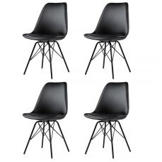 Набор из 4 стульев mirkl, экокожа, черные
