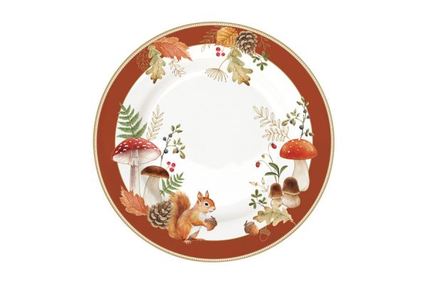 Тарелка десертная 19 см, фарфор, белая, Микс, Белка и грибы, Autumn Breeze 4 шт Easy Life