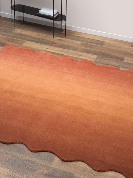 Ковер из шерсти over horizon 180x230 см терракотового цвета из коллекции trendy ruffles Tkano
