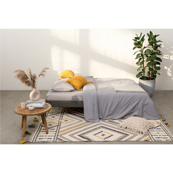 Чехол на подушку макраме горчичного цвета из коллекции ethnic 35х60 см