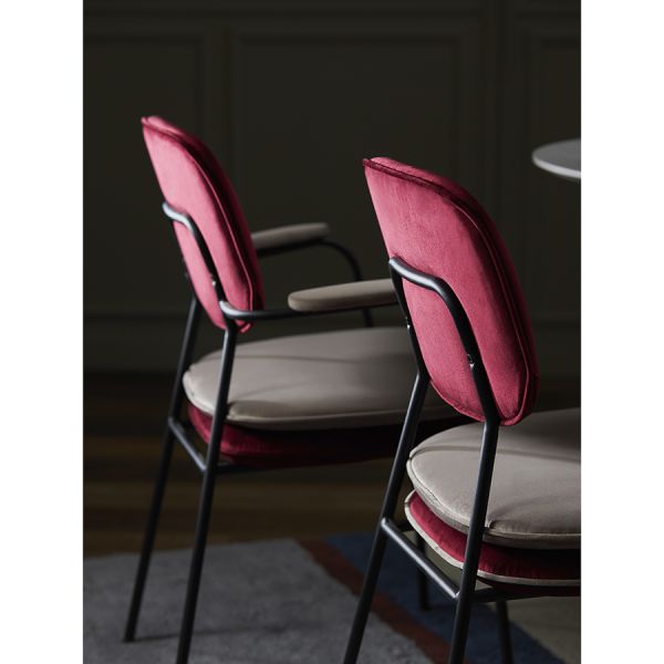 Стул с подлокотниками pea, велюр, бордовый/бежевый Bergenson Bjorn