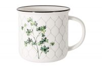Кружка 400 мл, фарфор, белая, Лапчатка, Herbarium ANNA LAFARG