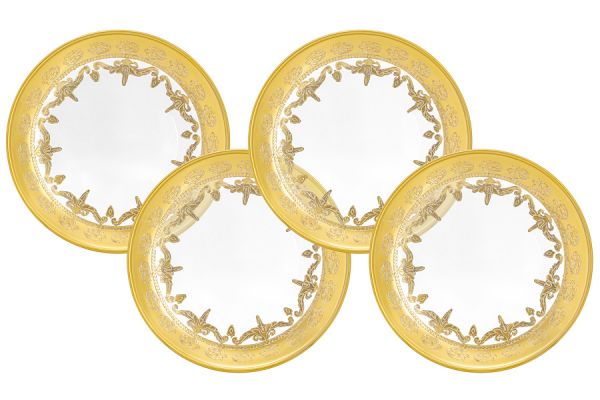 Тарелка для хлеба 14.5 см, 4 шт, стекло, золотистая, Versailles Same