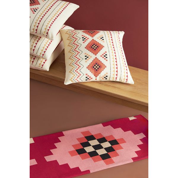 Плед из хлопка по мотивам башкирских орнаментов из коллекции cultural heritage, 130х180 см Tkano