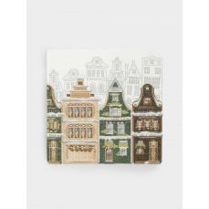 Салфетки бумажные, 21х21 см, 20 шт, квадратные, белые, Дома, Town ANNA LAFARG
