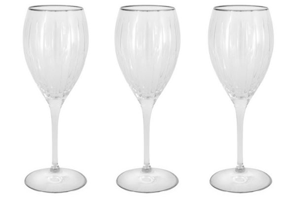 Набор хрустальных бокалов для вина Same Пиза 6 шт серебро 