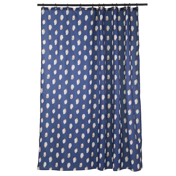 Штора для ванной темно-синего цвета с принтом sun spots  из коллекции wild