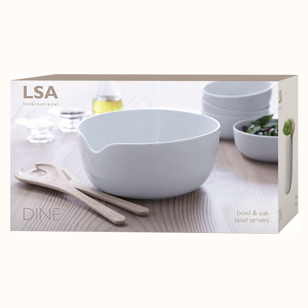 Блюдо глубокое Dine с деревянными приборами D24 см