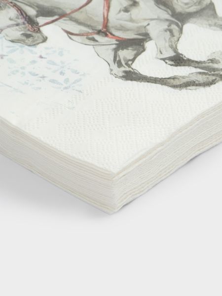 Салфетки бумажные, 33х33 см, 20 шт, квадратные, белые, Конь, White horse Anna Lafarg
