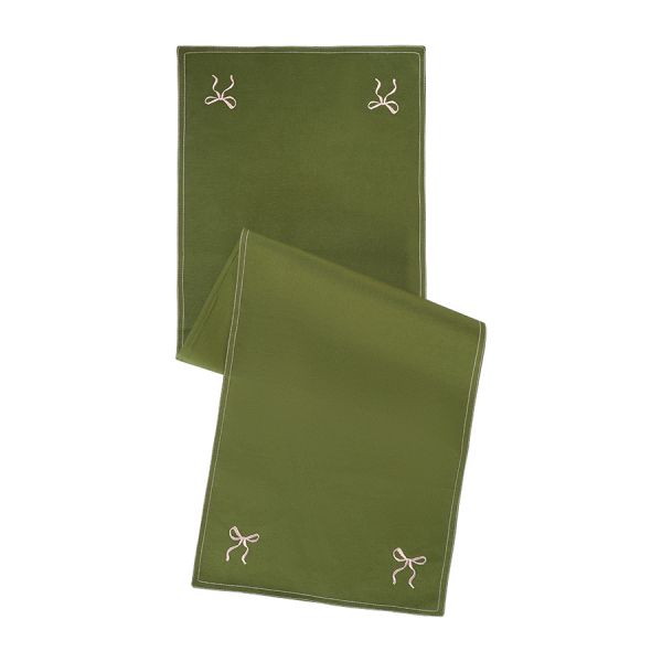 Дорожка на стол fancy bows оливкового цвета из коллекции essential, 45x150 см Tkano