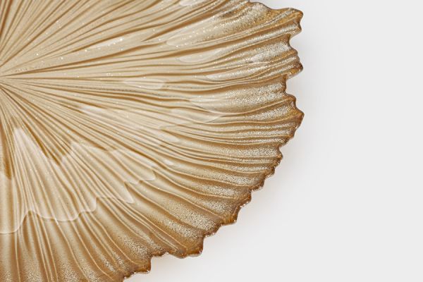 Тарелка обеденная 28 см, стекло, золотистая, Ray ANNA LAFARG