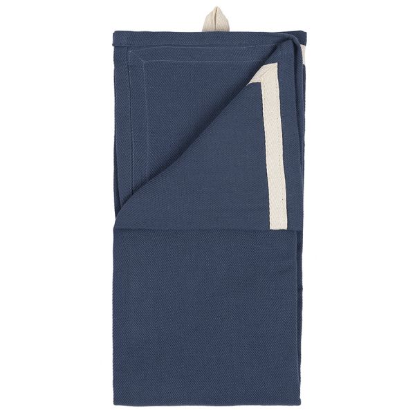 Набор из двух кухонных полотенец саржевого плетения темно-синего цвета из коллекции essential