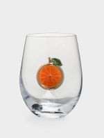 Стакан 500 мл, стекло/металл, Мандарин, Brooch Anna Lafarg