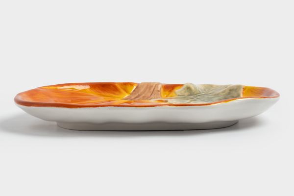 Блюдо 22 см, керамика, оранжево-зеленое, Тыква, Bright pumpkin ANNA LAFARG
