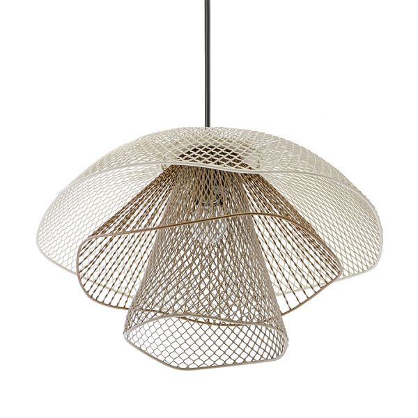 Светильник подвесной vinger, D48х30 см, белый/бежевый/золотой Bergenson Bjorn
