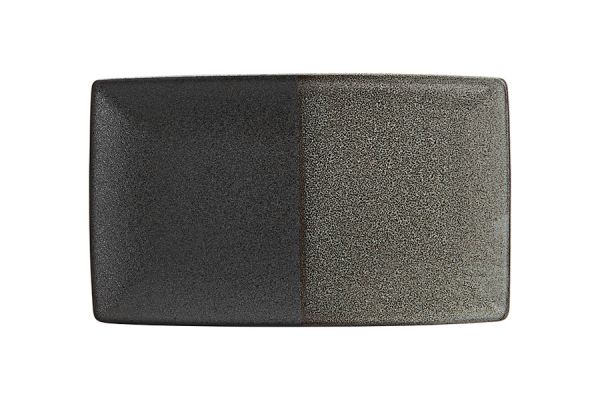 Блюдо 27,5х16 см, фарфор, черно-серое, в крапинку, прямоугольное, Umi Maxwell & Williams