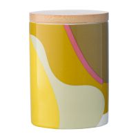 Банка для хранения горчичного цвета с авторским принтом из коллекции freak fruit  275мл