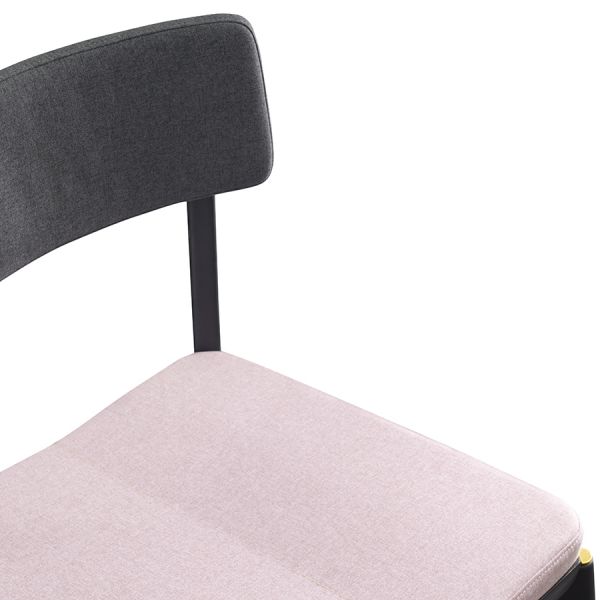 Стул aska рогожка черный/темно-серый/розовый Latitude