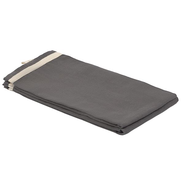 Набор из двух кухонных полотенец саржевого плетения серого цвета из коллекции essential