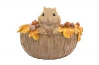 Конфетница 17х14 см, полирезин, коричневая, Белка, Autumn forest ANNA LAFARG