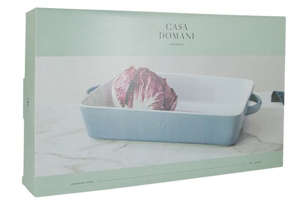 Блюдо прямоугольное Moderna, серо-голубое, 35х23 см, 4 л Casa Domani
