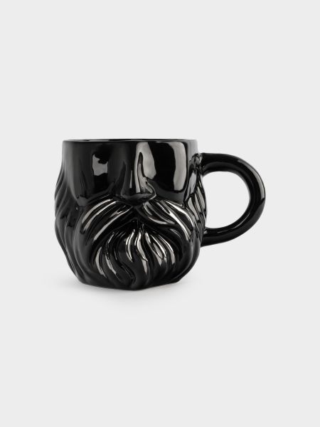 Кружка 560 мл, керамика, черно-серебристая, Мужчина с бородой, Manly
