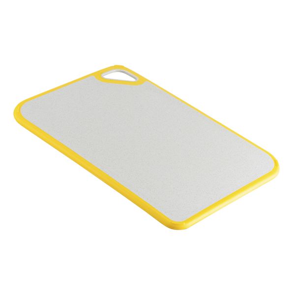 Доска разделочная из пшеничного волокна homi, 29х20 см, светло-серая с желтым кантом