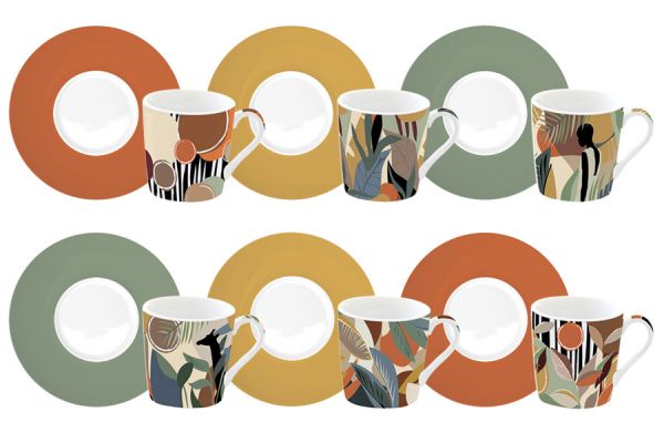 Набор для кофе из 6 чашек с блюдцами Килиманджаро 0,1 л Easy Life