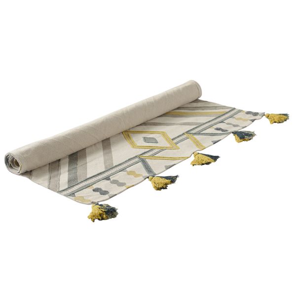 Ковер из хлопка с контрастным узором и кисточками из коллекции ethnic 120х180 см