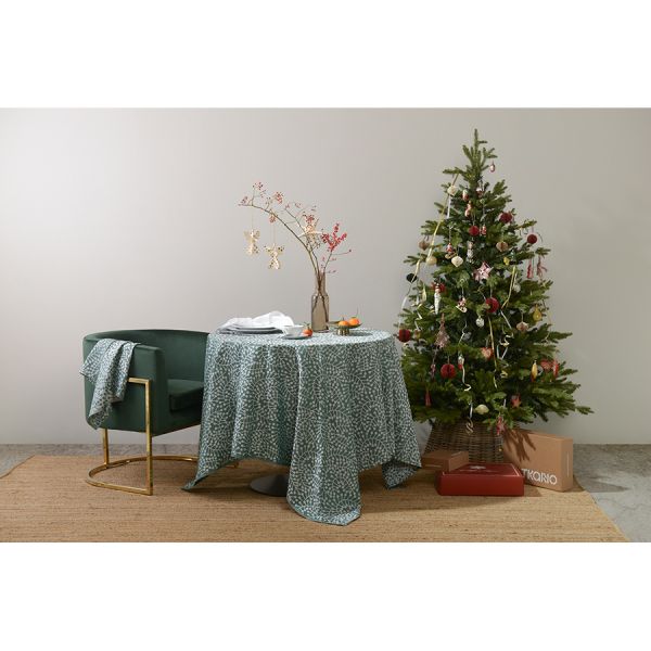 Салфетка из хлопка зеленого цвета с рисунком Спелая смородина scandinavian touch 53х53см