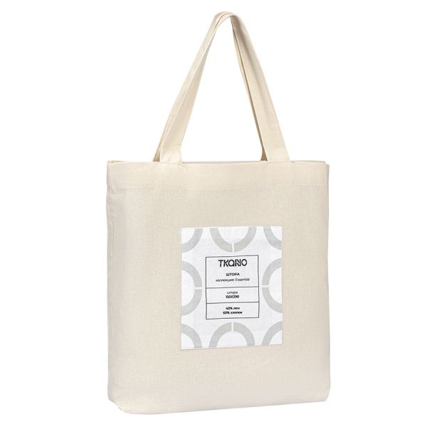 Штора из хлопка и льна бежево-серого цвета из коллекции essential, 150х290 см Tkano