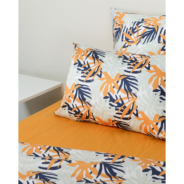 Комплект постельного белья из сатина с принтом leaves из коллекции wild, 200х220 см Tkano