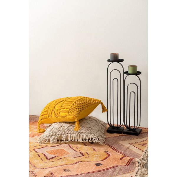 Чехол на подушку макраме с бахромой бежевого цвета из коллекции ethnic 45х45 см