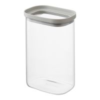 Банка для хранения прямоугольная vacuum glass, 1,5 л, светло-серая Smart Solutions