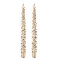 Набор из двух свечей золотого цвета из коллекции new year essential, 26 см Tkano