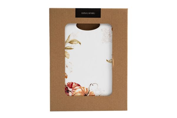 Подставка под горячее 20х15 см, керамика/пробка, белая, Тыквы, Light pumpkin ANNA LAFARG