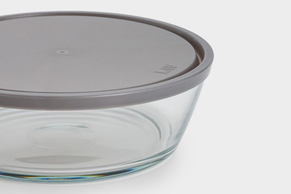 Контейнер 2 л, стекло/пластик, круглый, серый, Basis ANNA LAFARG