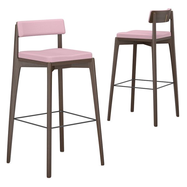 Стул барный aska рогожка орех/розовый Latitude