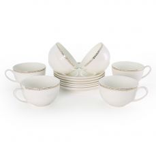 Чайный сервиз АККУ Изольда из костяного фарфора на 6 персон 15 предметов