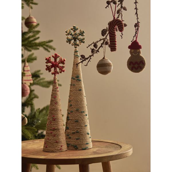 Декор новогодний knitted christmas из джута и гофрированного картона из коллекции new year essential, красный Tkano