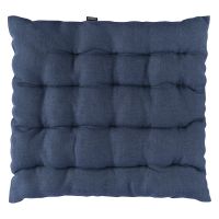 Подушка на стул из стираного льна синего цвета из коллекции essential, 40х40x4 см Tkano