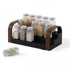 Полка для специй трехъярусная раздвижная bellwood, черная/орех Umbra