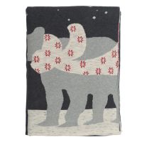 Плед из хлопка с новогодним рисунком polar bear из коллекции new year essential, 130х180 см TK20-TH0001
