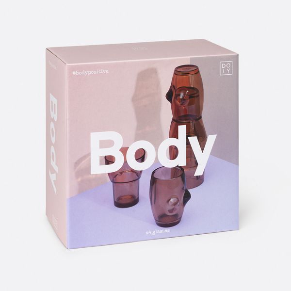 Набор из 4-х стаканов body, коричневые Doiy