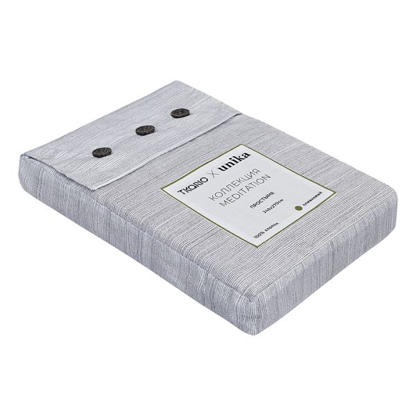 Простыня из сатина из коллекции meditation, olive, 240х270 см Tkano