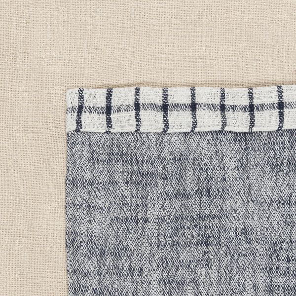 Фартук из плотного хлопка с контрастным карманом синего цвета из коллекции essential, 70х80 см