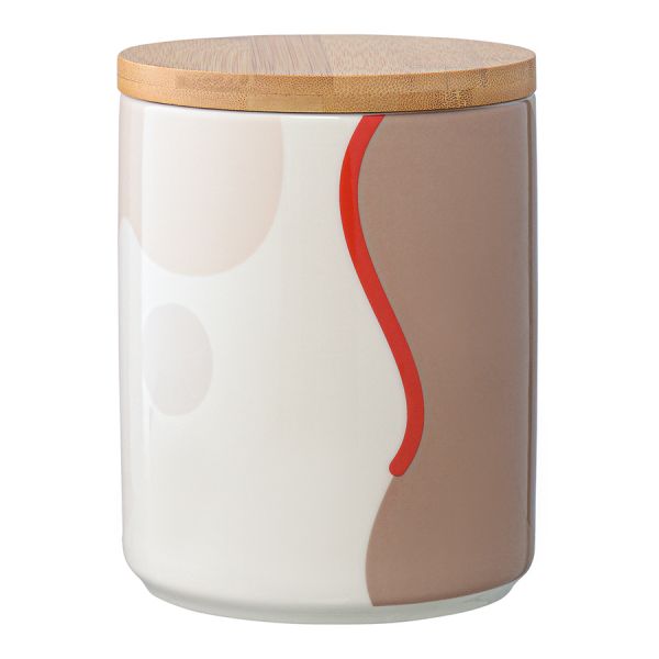 Банка для хранения бежевого цвета с авторским принтом из коллекции freak fruit 1,25л