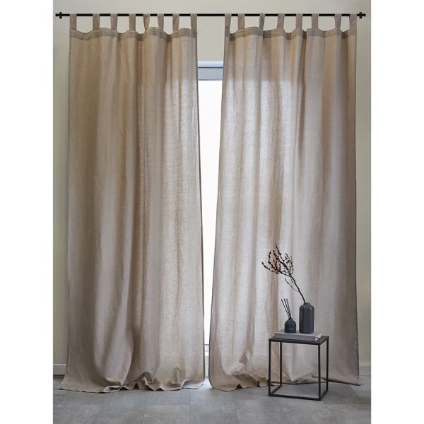 Штора из хлопка и льна бежево-серого цвета из коллекции essential, 150х290 см Tkano